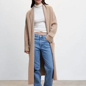 Mango Oversized Kitted Coat - Size Small